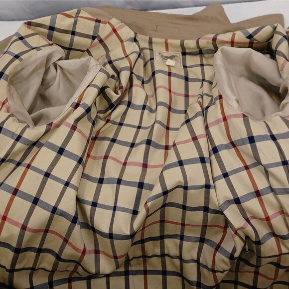 VTG Brooks Brothers Mens Med Classic Car Coat Chore Jacket Khaki/Plaid Hong Kong - Picture 6 of 13